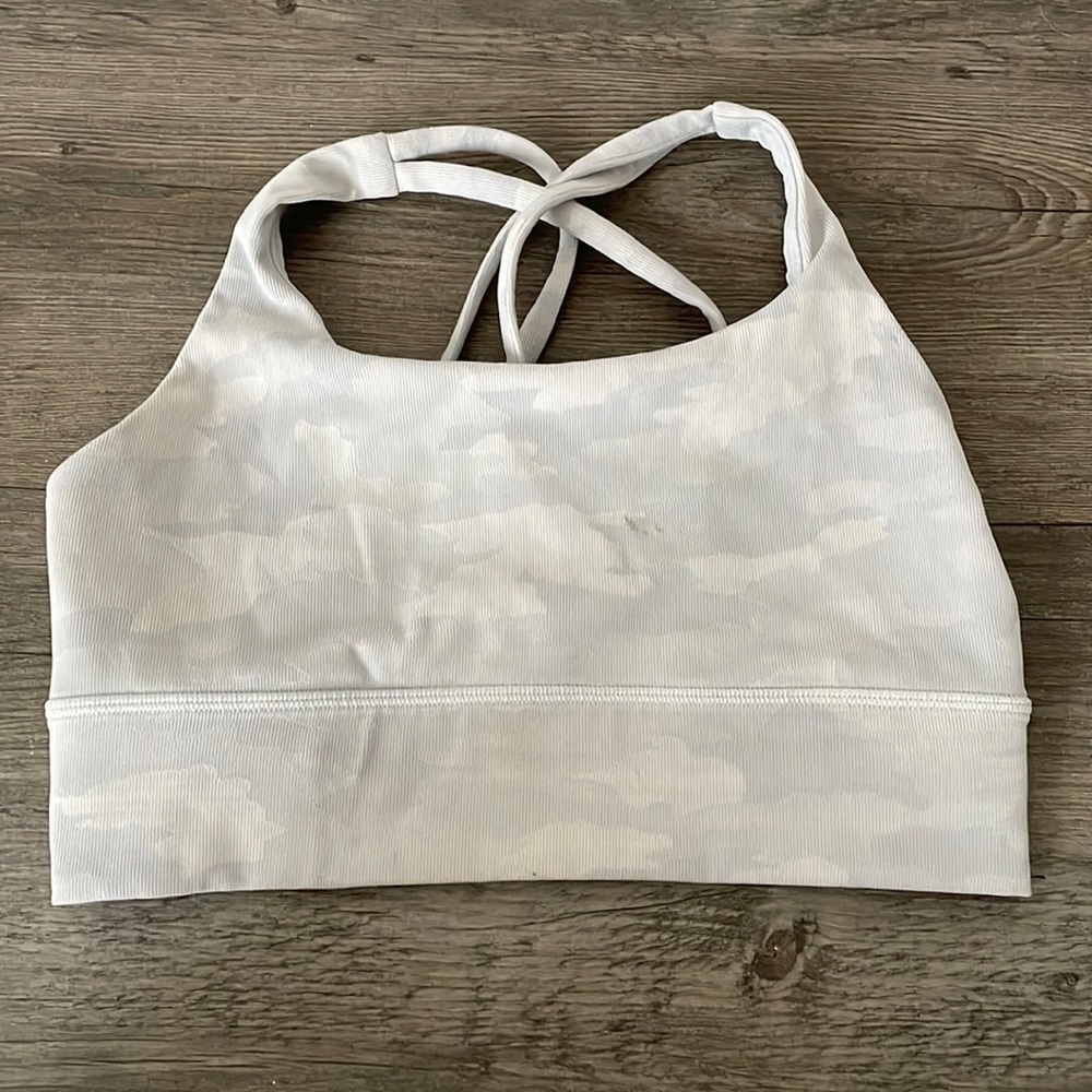 Lululemon Sports Bra White Camo Size 6